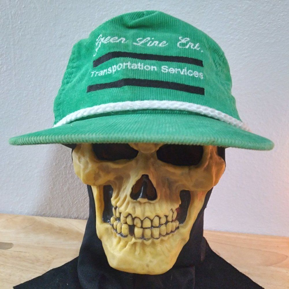 Vintage Green Line Transport Services Corduroy Strap Back Hat